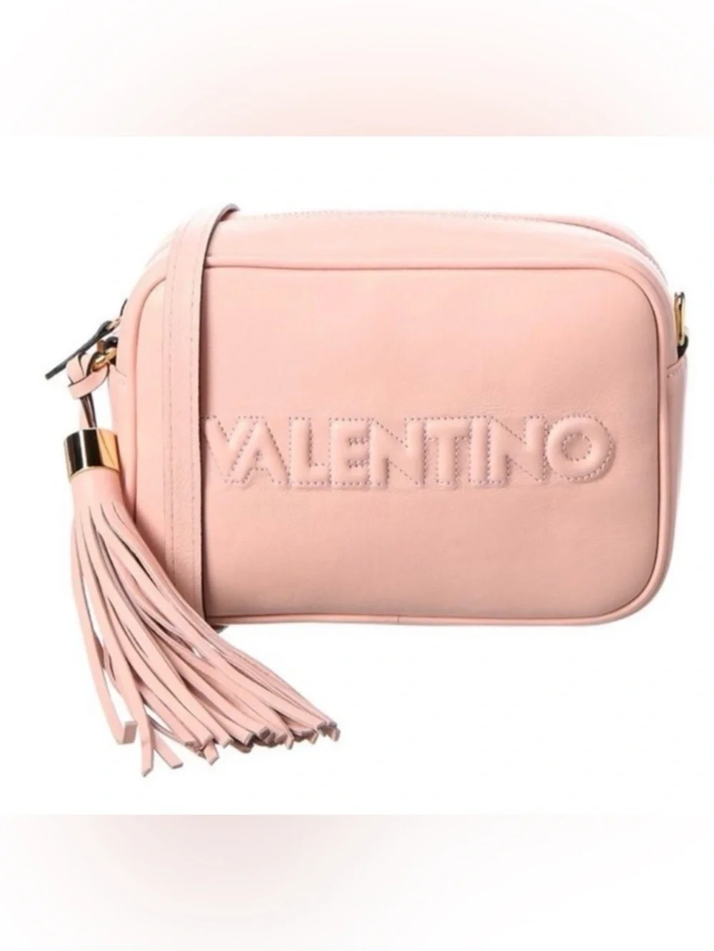 Valentino Like New w/ Tags Blush Pink Crossbody Bag with Tassel & Gold Accents